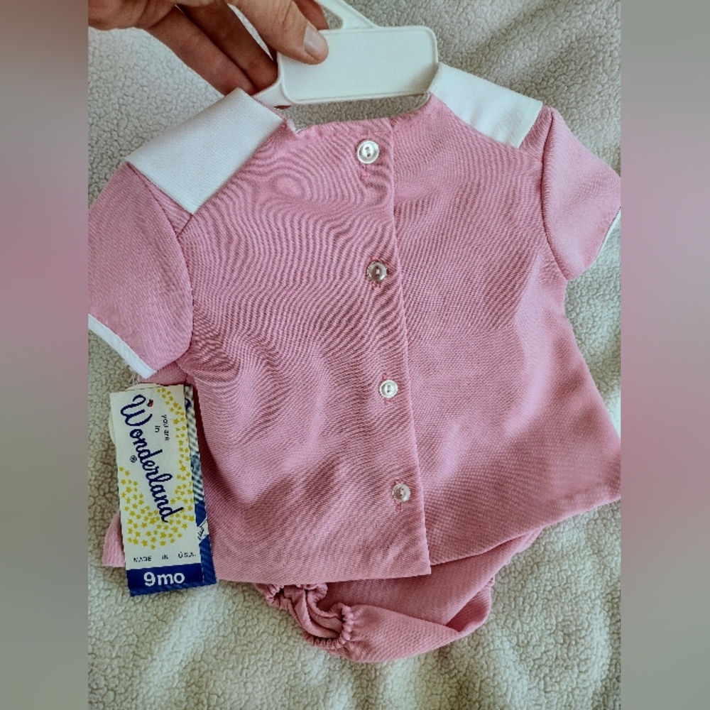 NWT Vintage 1988 Girls 9 Months Pink Nautical Sailor Dress Wonderland USA-Made - Picture 4 of 10